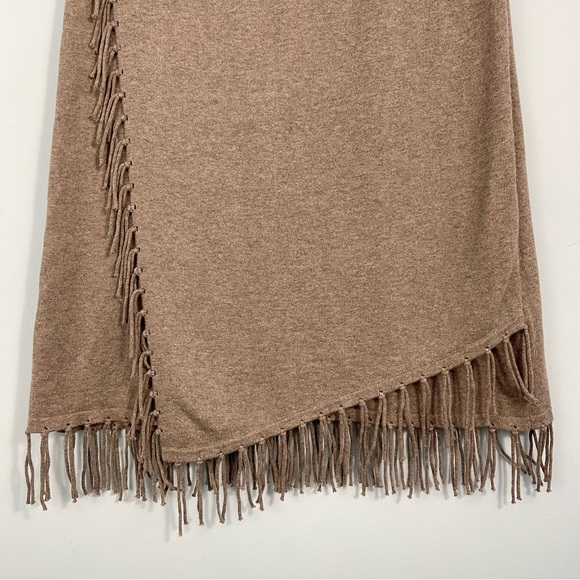 Carlisle PER SE Cotton Cashmere Blend Fringed Faux Wrap Skirt Size M - Picture 4 of 11